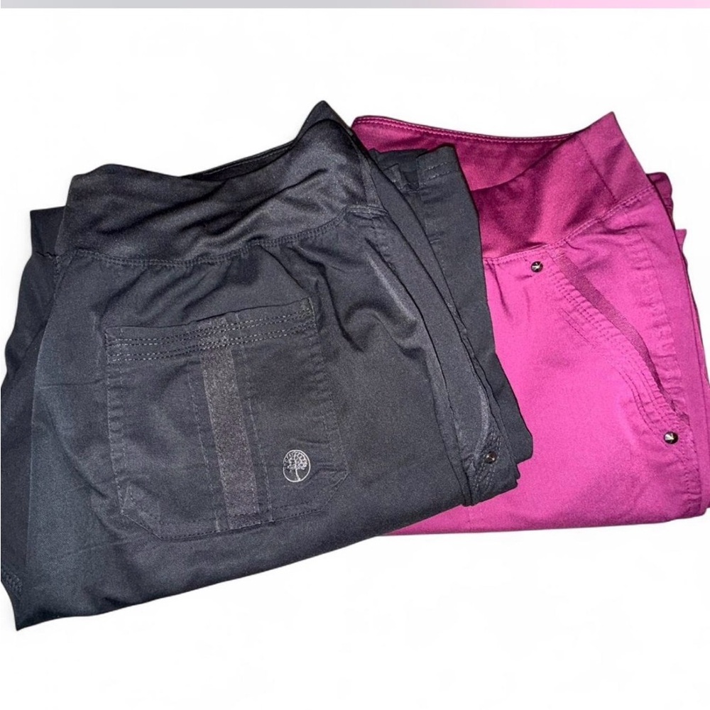 Black and burgundy Nurses Scrub Pants Set
